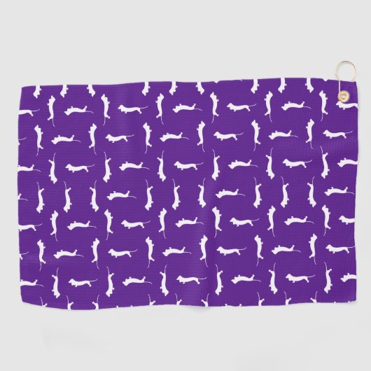 Dachshund Dog-vormen Afdrukpatroon Wiener Dog Art Golfhanddoek (Horizontaal)