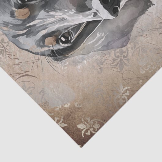 Dachshund Dog Waterverf Tissuepapier (Detail)