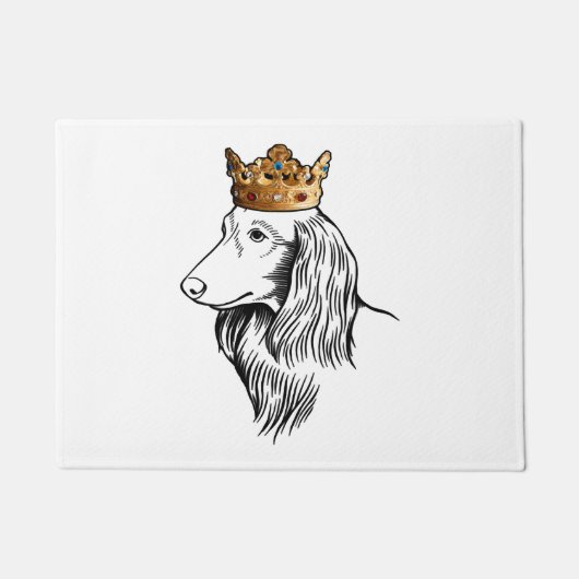 Dachshund Dog Wearing Crown Deurmat (Voorkant)