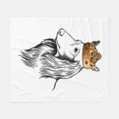 Dachshund Dog Wearing Crown Fleece Deken (Voorkant (Horizontaal))