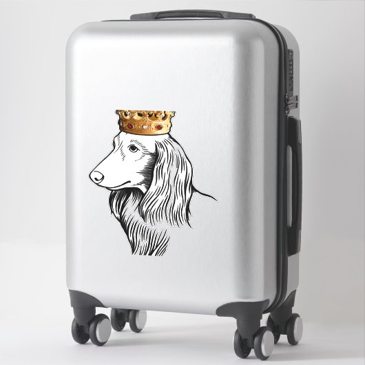 Dachshund Dog Wearing Crown Sticker (Koffer)