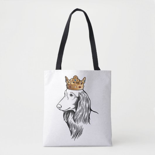 Dachshund Dog Wearing Crown Tote Bag (Voorkant)