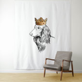 Dachshund Dog Wearing Crown Wandkleed (In situ)