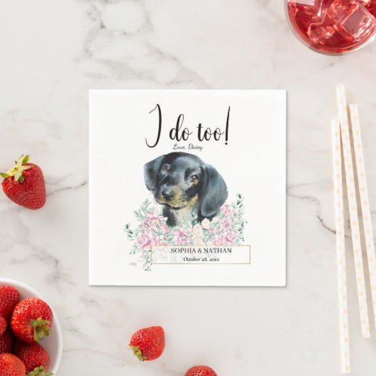 Dachshund Dog Wedding Cocktail Napkins Servet (Insitu)