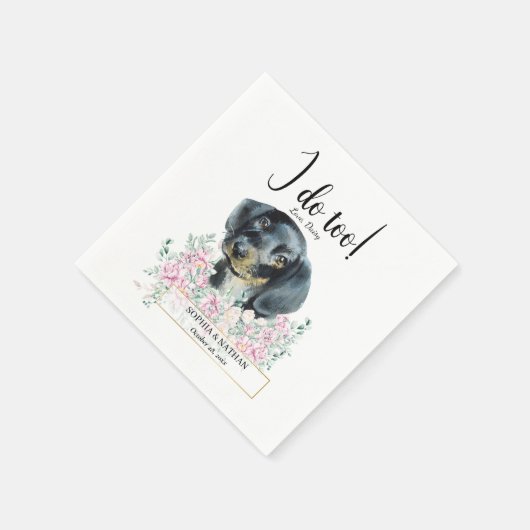 Dachshund Dog Wedding Cocktail Napkins Servet (Hoek)