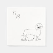 Dachshund Dog Wedding Cocktail Napkins Servet (Voorkant)