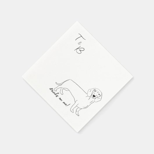 Dachshund Dog Wedding Cocktail Napkins Servet (Hoek)