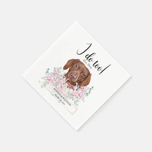 Dachshund Dog Wedding Cocktail Napkins Servet (Hoek)