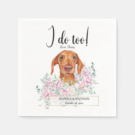 Dachshund Dog Wedding Cocktail Napkins Servet (Voorkant)