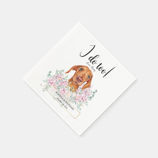 Dachshund Dog Wedding Cocktail Napkins Servet (Hoek)