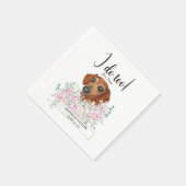 Dachshund Dog Wedding Cocktail Napkins Servet (Hoek)