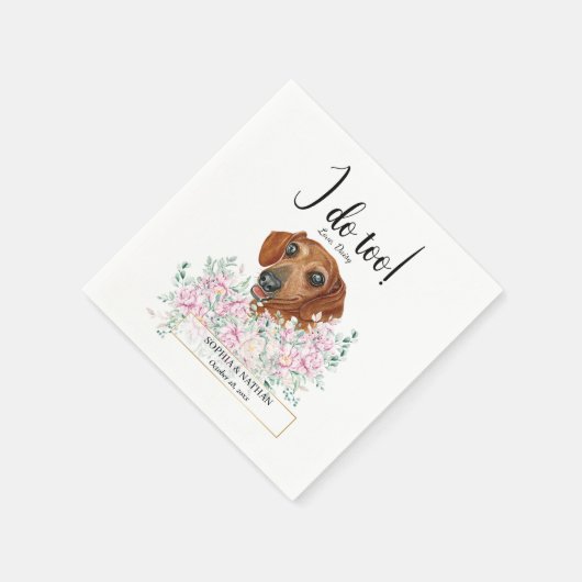 Dachshund Dog Wedding Cocktail Napkins Servet (Hoek)