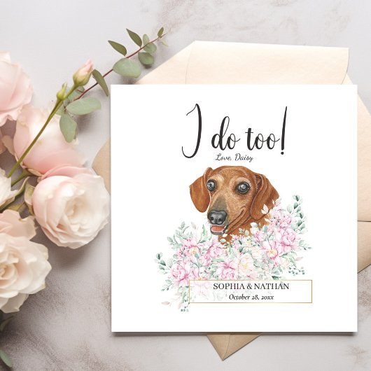 Dachshund Dog Wedding Cocktail Napkins Servet