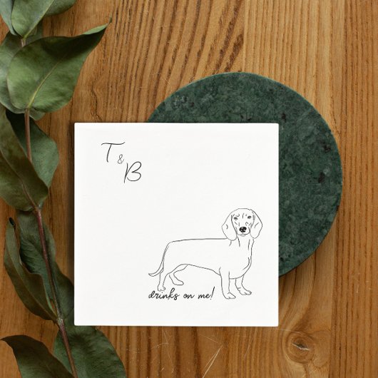 Dachshund Dog Wedding Cocktail Napkins Servet