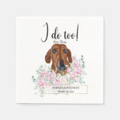 Dachshund Dog Wedding Cocktail Napkins Servet (Voorkant)