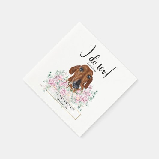 Dachshund Dog Wedding Cocktail Napkins Servet (Hoek)