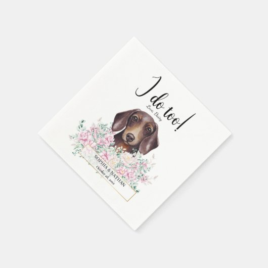 Dachshund Dog Wedding Cocktail Napkins Servet (Hoek)