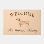 Dachshund Dog Weiner Pets Leuke Moderne Waterverf Deurmat (Voorkant)