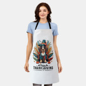 Dachshund Dog Weiner Turkije Kostuum Thanksgiving Schort (Gedragen)