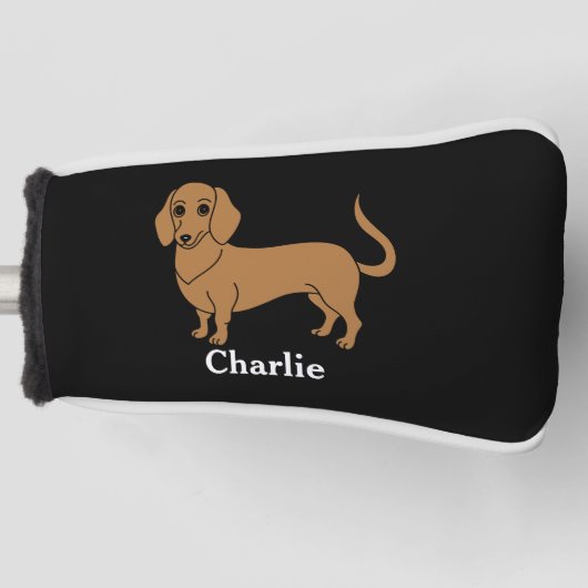 Dachshund Dog Wiener Pet Schattige Puppy Doxie Golfheadcover (Voorkant)