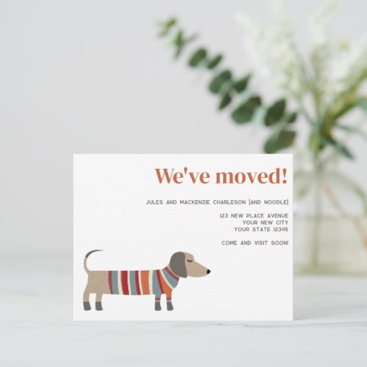 Dachshund Dog Wijziging adresaankondiging Aankondigingskaart (Staand voorkant)
