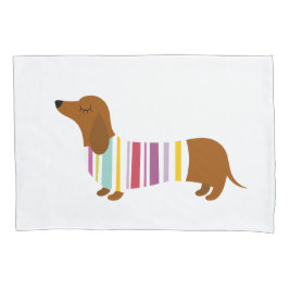 Dachshund Dog - witte kussensloop