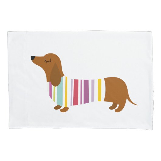 Dachshund Dog - witte kussensloop (Voorkant)