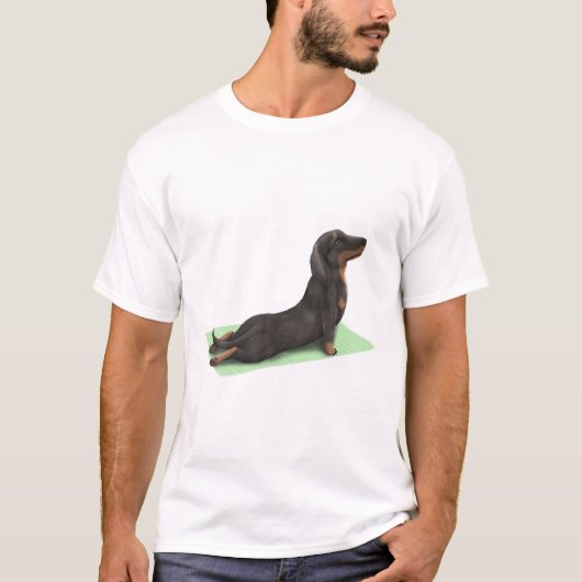 Dachshund Dog Yoga Pose Meditation Zen Workout Exe T-shirt (Voorkant)