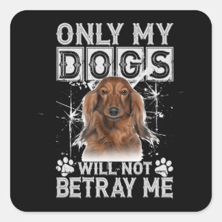 Dachshund Dog zal me geen cadeaus geven Vierkante Sticker