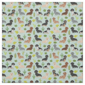 Dachshund dogs cactus mint stof (Swatch)