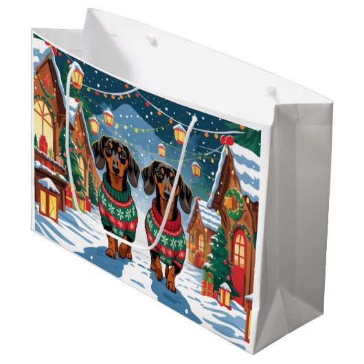 Dachshund Dogs Christmas Snow Holiday Groot Cadeauzakje