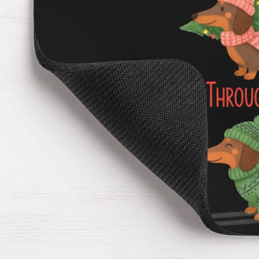 Dachshund Dogs Christmas Sweater Dachshund Through Muismat (Hoek)