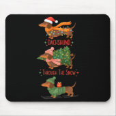 Dachshund Dogs Christmas Sweater Dachshund Through Muismat (Voorkant)