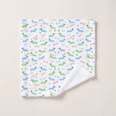 Dachshund Dogs Colorful Doxies Paws Green Bad Handdoek (Wasdoekje)