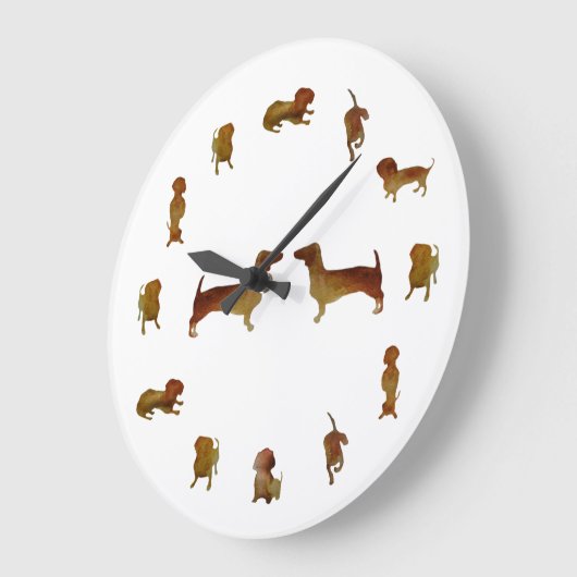 Dachshund Dogs Custom Grote Klok (Hoek)