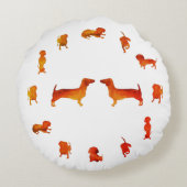 Dachshund Dogs Custom Rond Kussen (Achterkant)