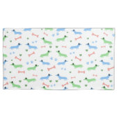 Dachshund Dogs Cute Doxies Paws Green Kussensloop (Voorkant-Links)