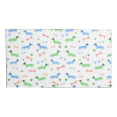 Dachshund Dogs Cute Doxies Paws Green Kussensloop (Achterkant-Rechts)