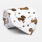 Dachshund Dogs en Botten Cute Brown Doxies Stropdas (Opgerold)