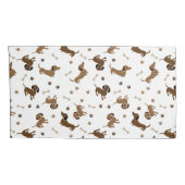 Dachshund Dogs en Botten Cute Doxies Kussensloop (Achterkant-Rechts)