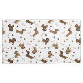 Dachshund Dogs en Botten Cute Doxies Kussensloop (Voorkant-Rechts)
