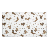 Dachshund Dogs en Botten Cute Doxies Kussensloop (Achterkant-Links)