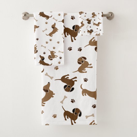 Dachshund Dogs en Botten Cute Paws Bad Handdoek (Insitu)