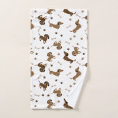 Dachshund Dogs en Botten Cute Paws Bad Handdoek (Handdoek)
