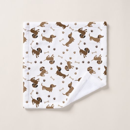 Dachshund Dogs en Botten Cute Paws Bad Handdoek (Wasdoekje)