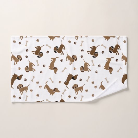 Dachshund Dogs en Botten Cute Paws Bad Handdoek (Handdoek)
