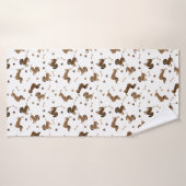 Dachshund Dogs en Botten Cute Paws Badhanddoek (Badhanddoek)