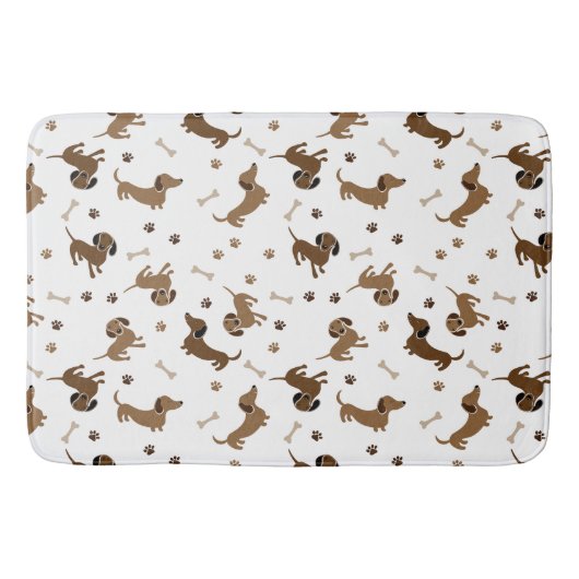 Dachshund Dogs en Botten Cute Paws Badmat (Voorkant)