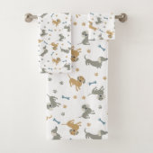 Dachshund Dogs en Paws Cute Pastel Bad Handdoek (Insitu)