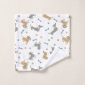 Dachshund Dogs en Paws Cute Pastel Bad Handdoek (Wasdoekje)
